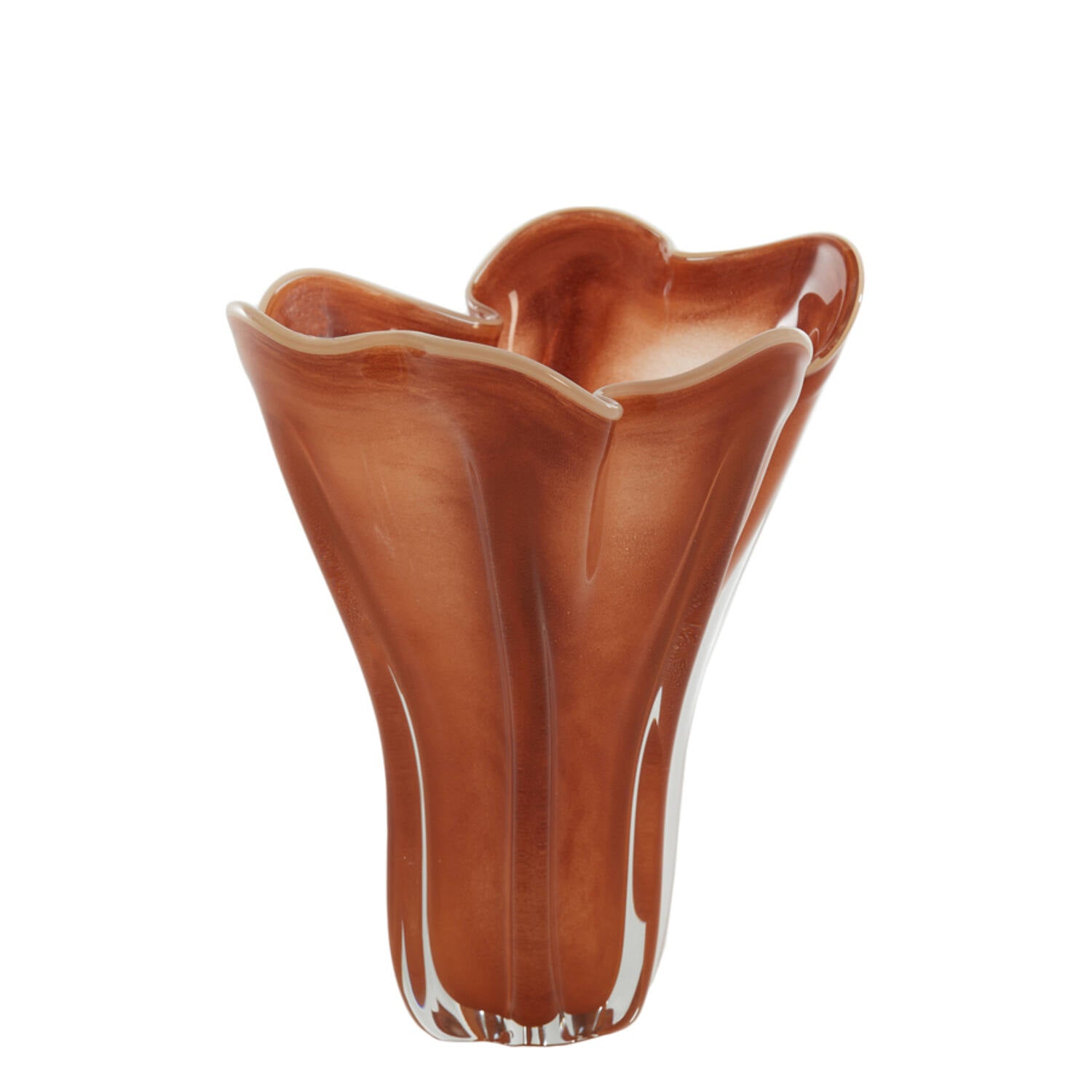 Vase Glas rost wellig