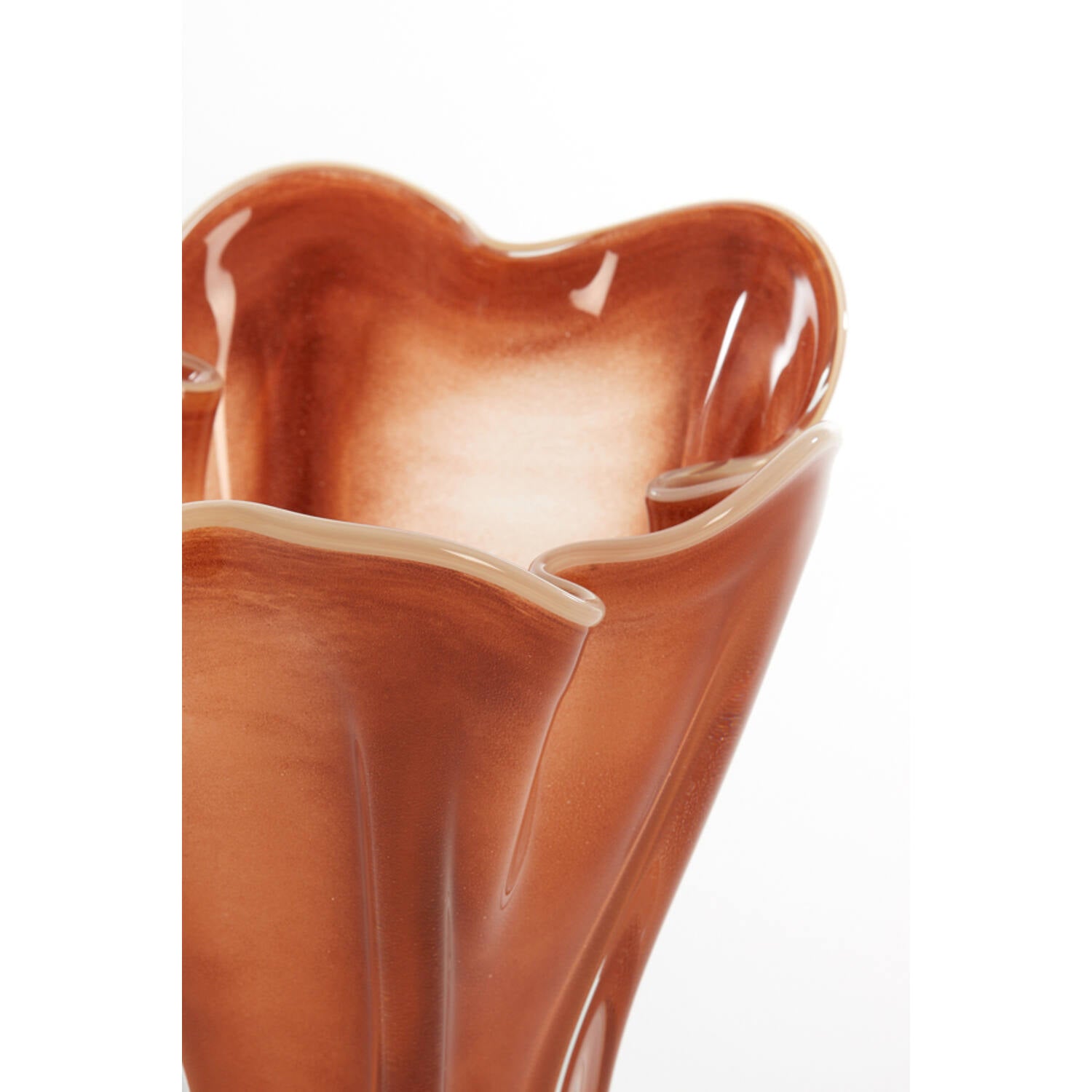 Vase Glas rost wellig