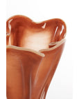 Vase Glas rost wellig