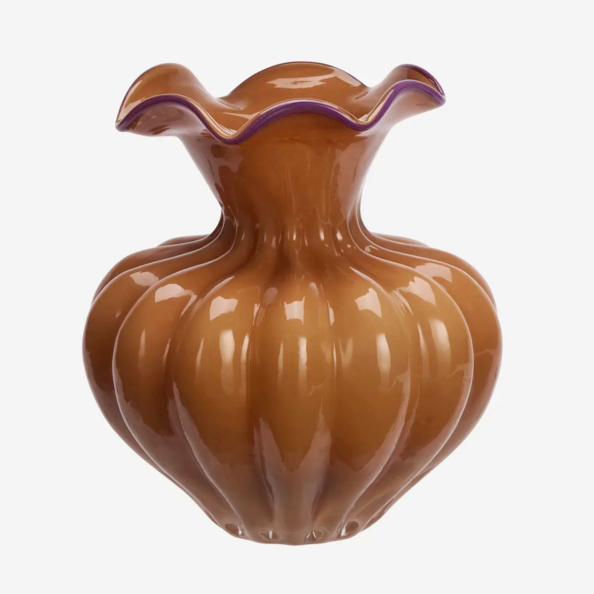 Vase bauchig aprikot/karamell/lila