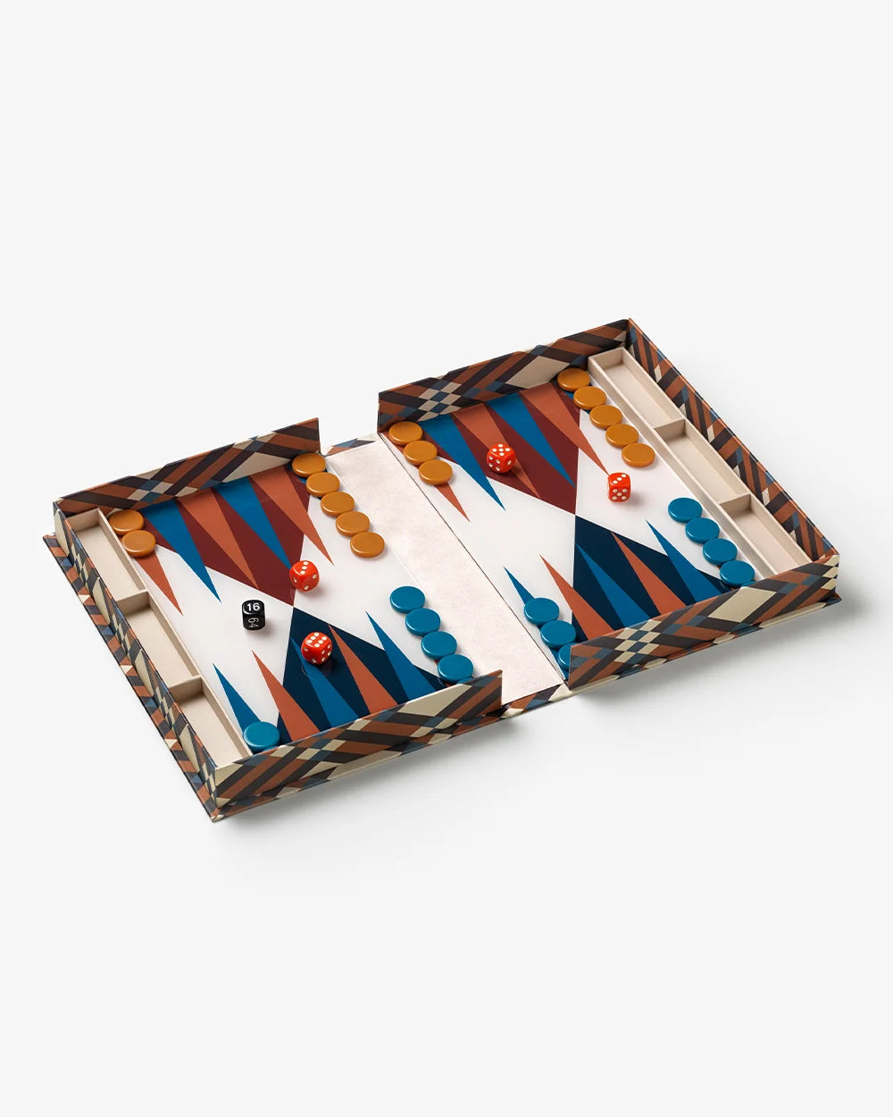 Backgammon braun blau in Box