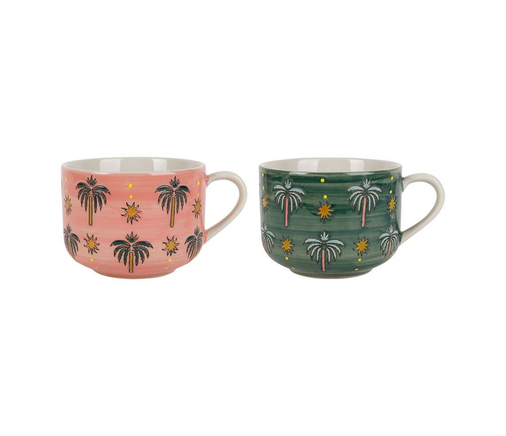 Tasse groß mit Palmen