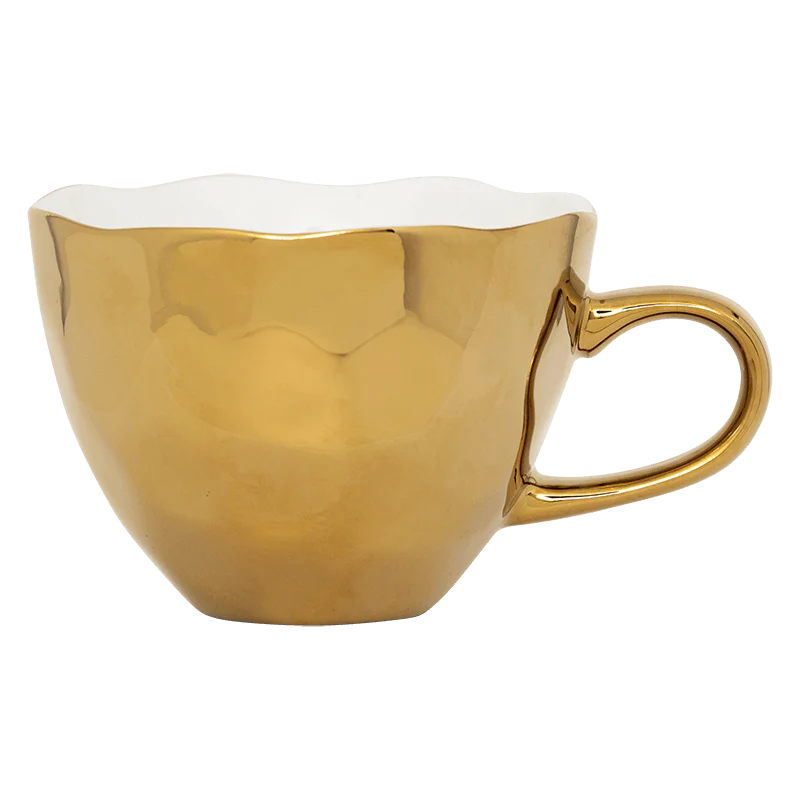 Tasse gross mit goldenem Henkel