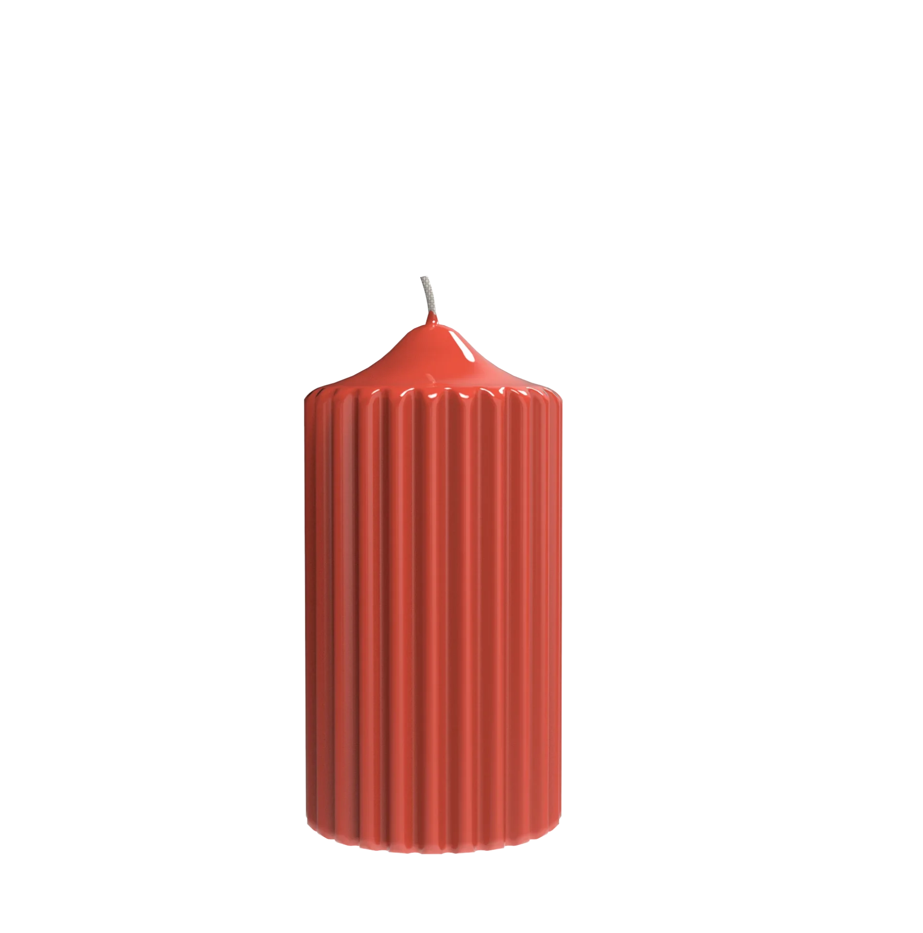 Kerze Stumpen gerillt gelackt