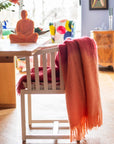 Decke Mohair dip dyed orange