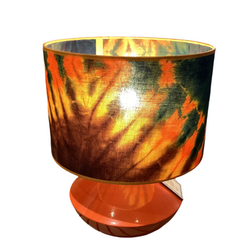Lampenschirm Batik orange / petrol
