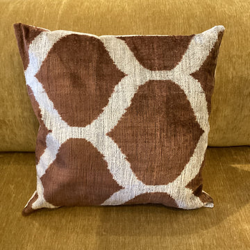 Kissen Ikat Samt braun 50x50cm