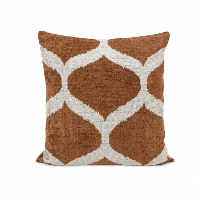 Kissen Ikat 50x50 braun/weiss
