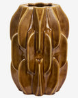 Vase reliefertes Design ocker