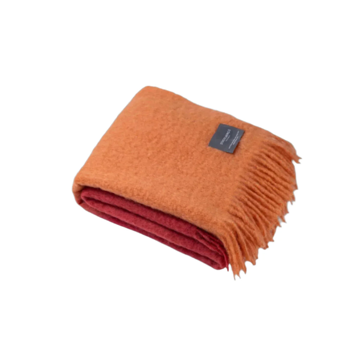 Decke Mohair dip dyed orange