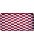 Tablett Minimal Muster M, Bordeaux/ hellblau
