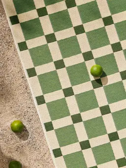 Teppich In- und Outdoor Karos grün