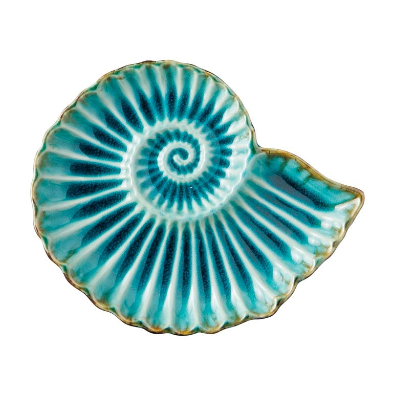 Schale in Muschelform türkis