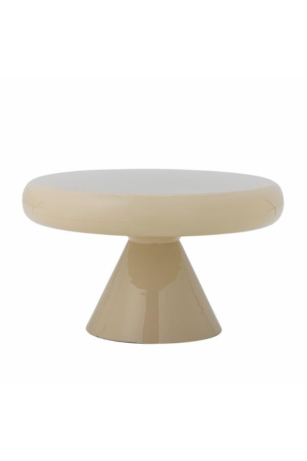 Beistelltisch rund beige glänzend