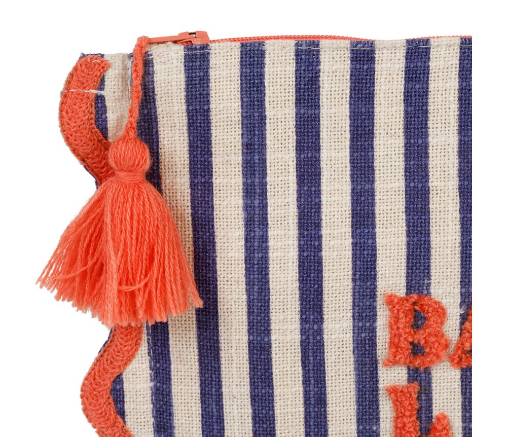 Pochette mit Quaste, gestreift, mehrere Farben und Statements
