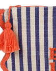 Pochette mit Quaste, gestreift, mehrere Farben und Statements