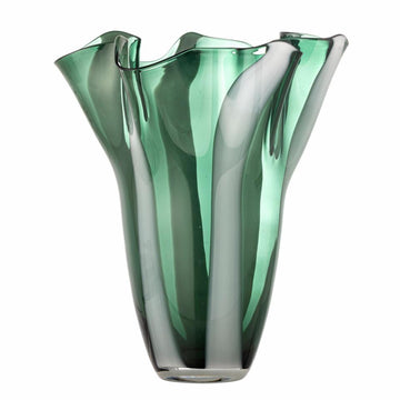 Vase Glas grün weiss