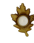 Kerzenständer Blattform aus Glas in Amberton
