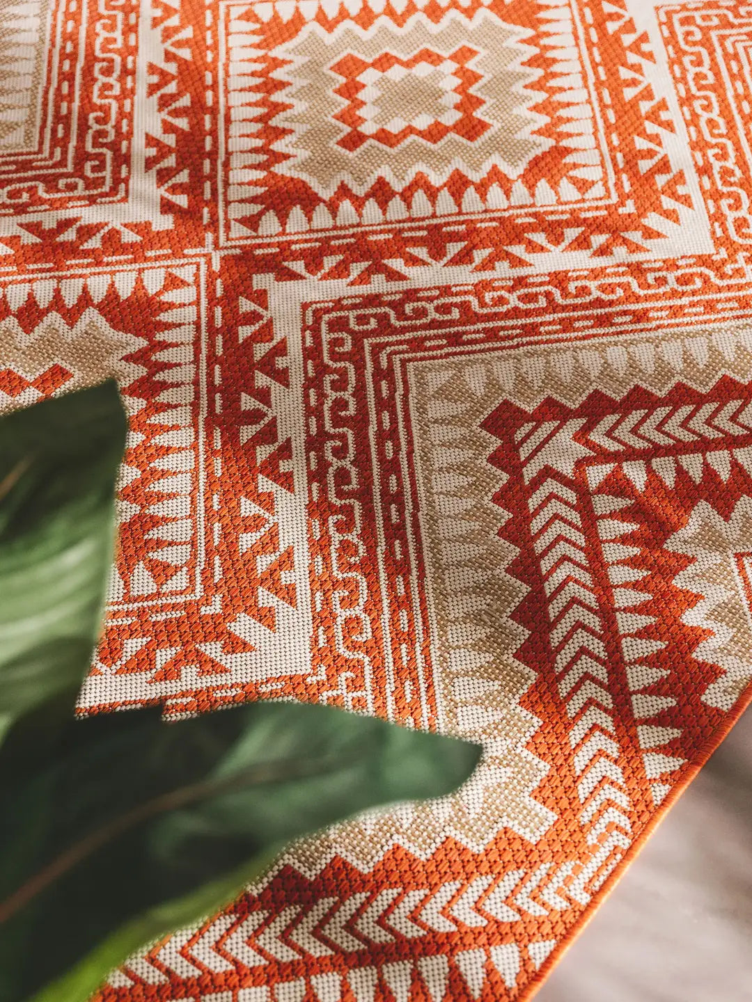 Teppich In- und Outdoor Ethno-Muster orange