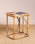 Beistelltisch Fliesen multicolor/ Rattan