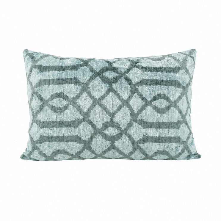 Kissen Ikat Samt türkis/ acqua , 40x60cm