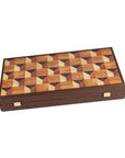 Backgammon Holz bedruckt geometrisch