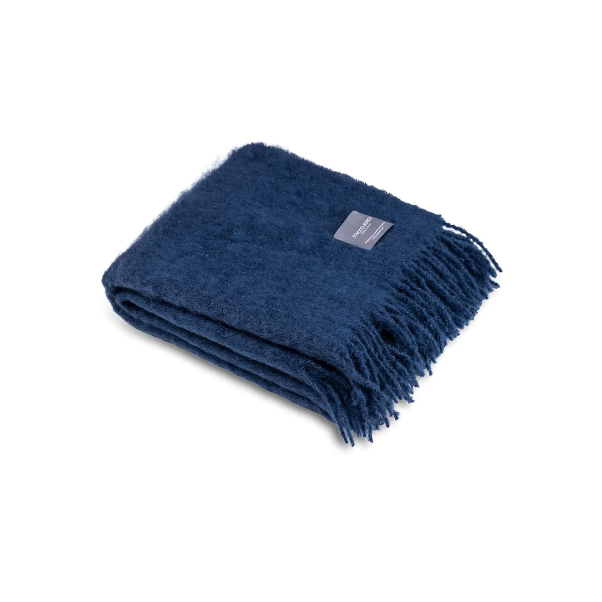 Decke Mohair uni blau