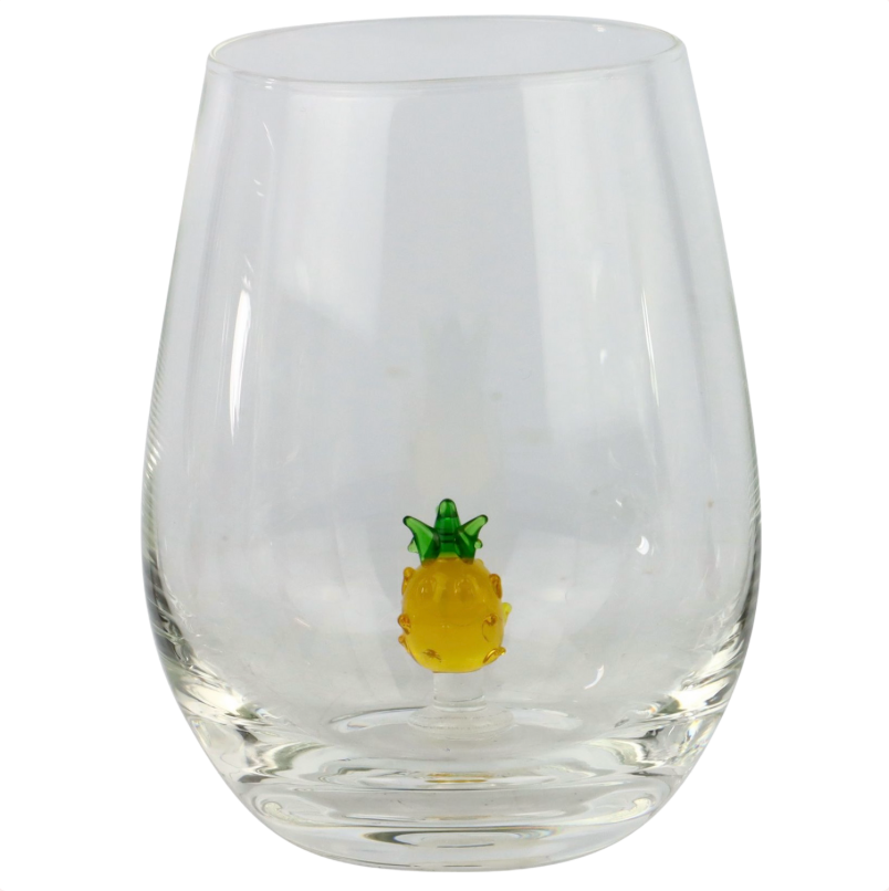 Glas mit Glasfrucht Deko