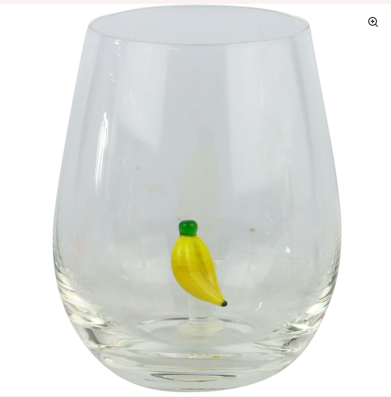 Glas mit Glasfrucht Deko