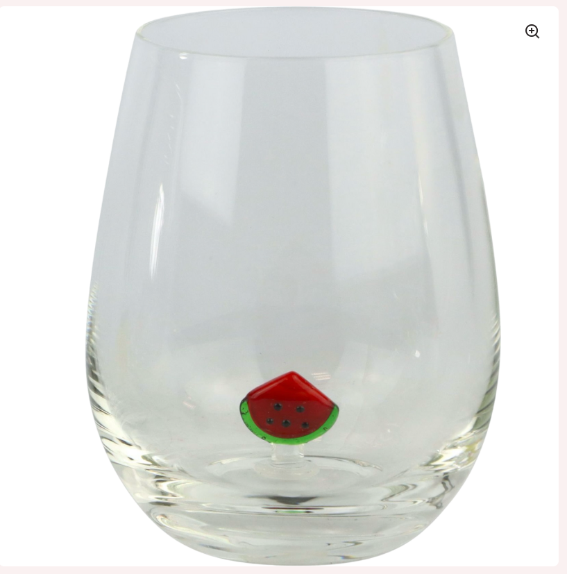 Glas mit Glasfrucht Deko