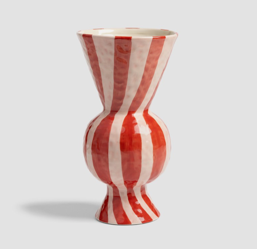 Vase Streifen rot