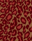 Pouff Leopard Jacquard , rot/ camel