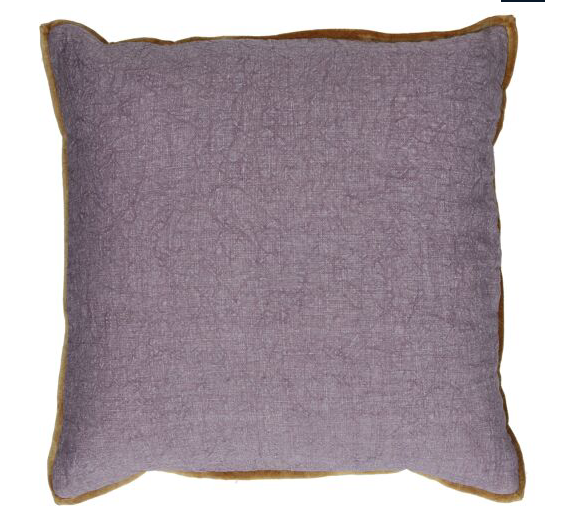 Kissen Leinen washed out mit Samtseite, 45x45 cm