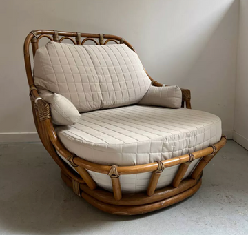 Vintage Sessel Rattan Drehsessel