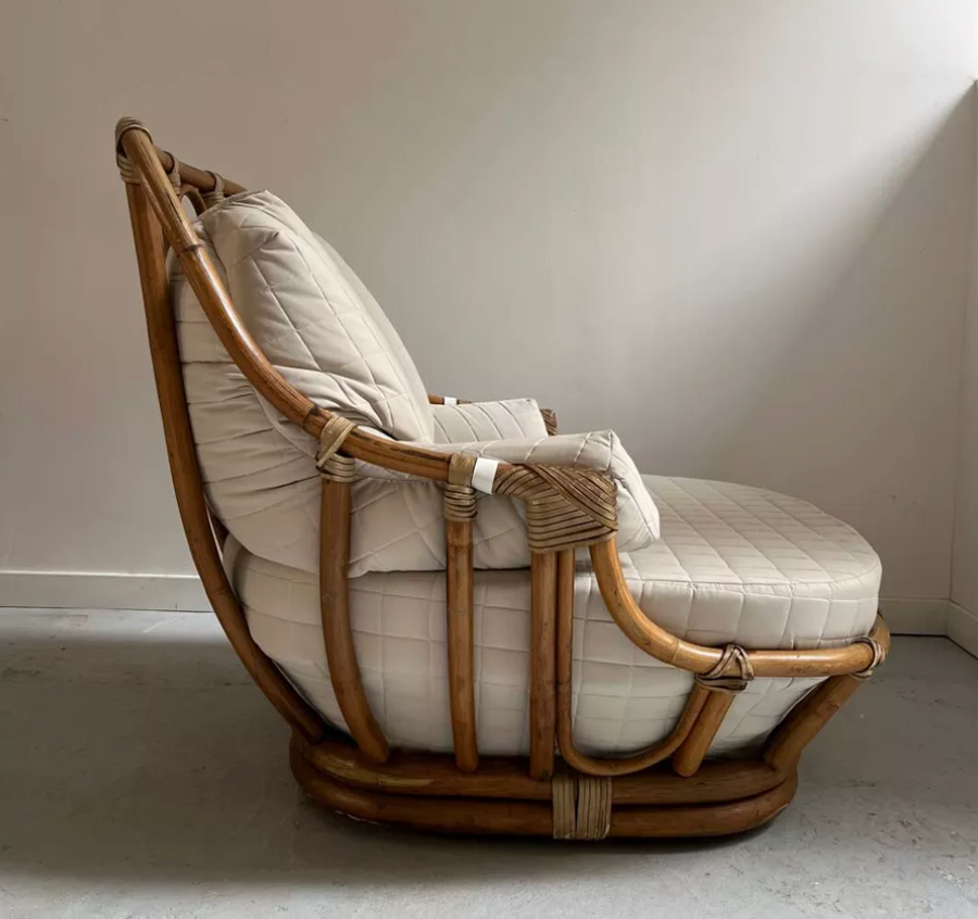 Vintage Sessel Rattan Drehsessel