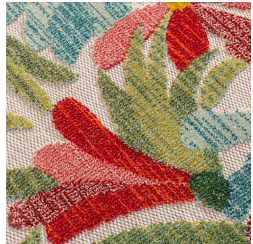 Outdoor Teppich floral erhaben,  140x200cm, bunt