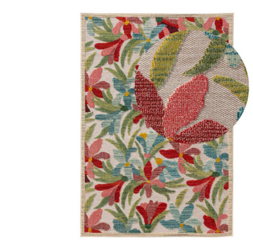 Outdoor Teppich floral erhaben,  140x200cm, bunt