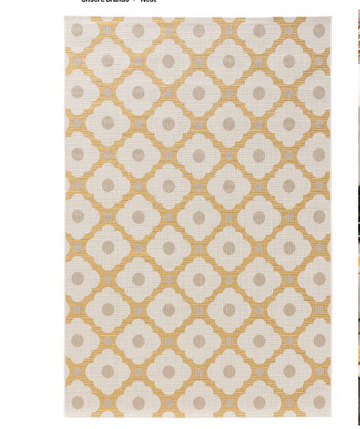 Outdoor Teppich graphisch gelb/taupe ,  80x150cm