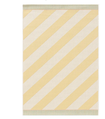 Outdoor Teppich gestreift 120 x 170cm , gelb/weiß