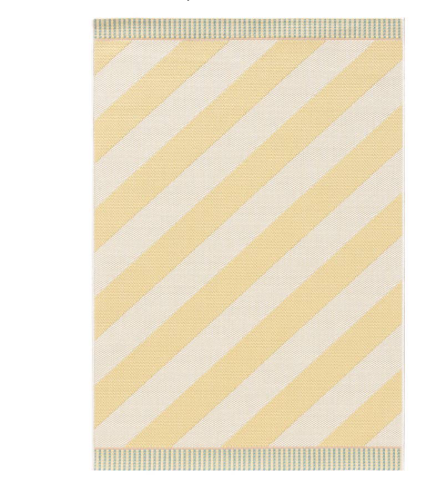 Outdoor Teppich gestreift 120 x 170cm , gelb/weiß