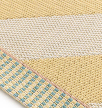 Outdoor Teppich gestreift 120 x 170cm , gelb/weiß