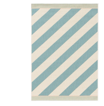 Outdoor Teppich gestreift 80 x 150cm , blau/weiß