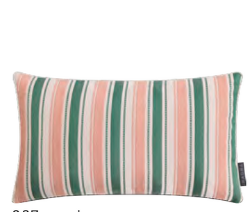 Kissen Outdoor 30x50 Streifen rosé/ grün