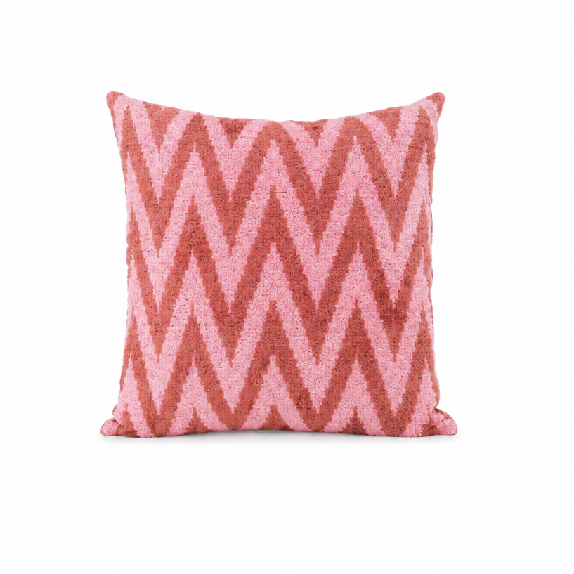 Kissen Ikat 50x50 Zick Zack rosé