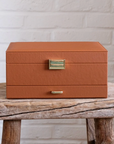 Schmuckbox Kunstleder mit Schublade L
