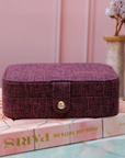 Schmuckbox Leinen bordeaux Travelsize