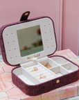 Schmuckbox Leinen bordeaux Travelsize