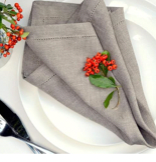 Stoffservietten Leinen beige mit Hohlsaum