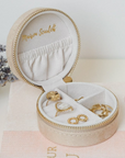 Schmuckbox rund klein Velours, mehrere Farben