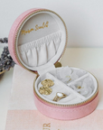 Schmuckbox rund klein Velours, mehrere Farben